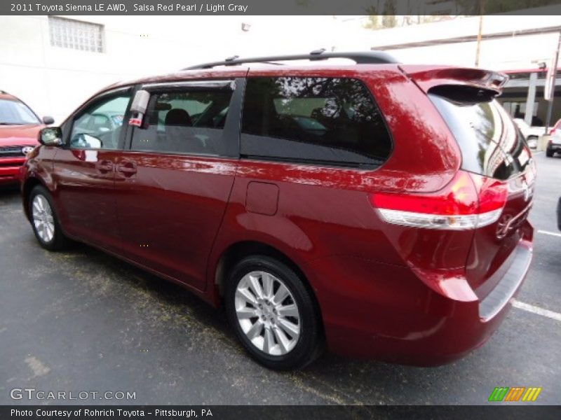 Salsa Red Pearl / Light Gray 2011 Toyota Sienna LE AWD