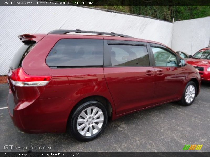 Salsa Red Pearl / Light Gray 2011 Toyota Sienna LE AWD