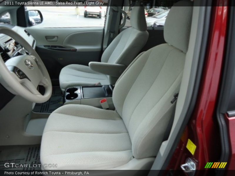 Salsa Red Pearl / Light Gray 2011 Toyota Sienna LE AWD