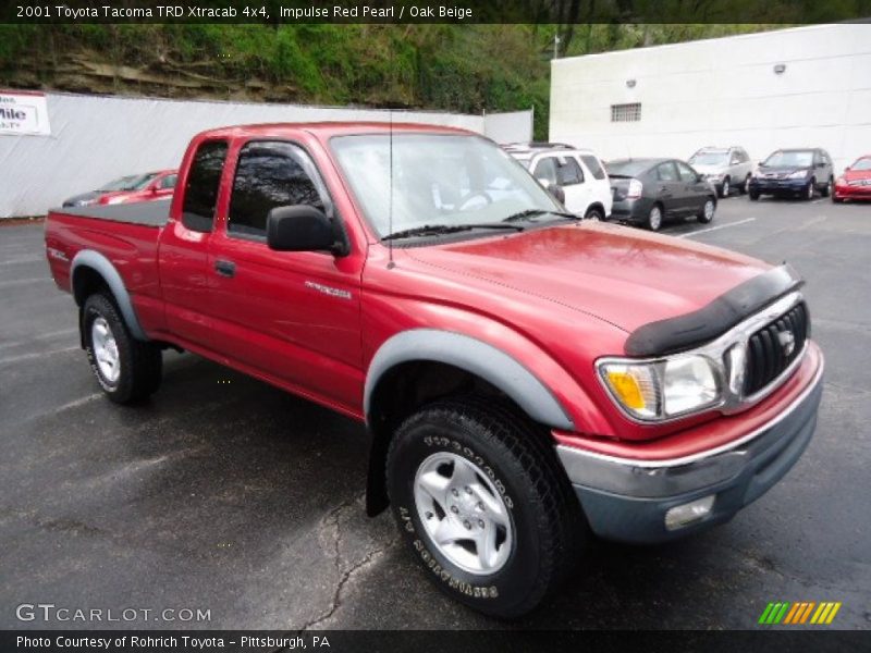 Impulse Red Pearl / Oak Beige 2001 Toyota Tacoma TRD Xtracab 4x4