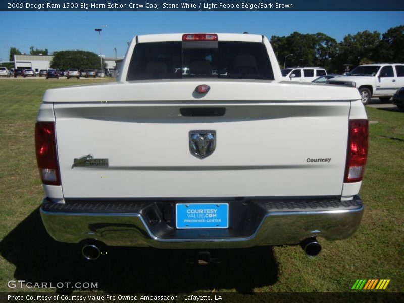 Stone White / Light Pebble Beige/Bark Brown 2009 Dodge Ram 1500 Big Horn Edition Crew Cab