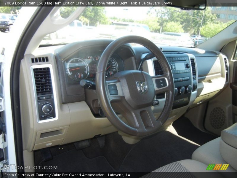 Stone White / Light Pebble Beige/Bark Brown 2009 Dodge Ram 1500 Big Horn Edition Crew Cab