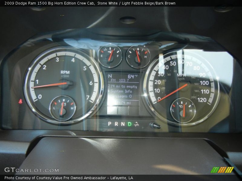 Stone White / Light Pebble Beige/Bark Brown 2009 Dodge Ram 1500 Big Horn Edition Crew Cab