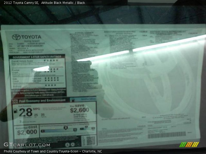 Attitude Black Metallic / Black 2012 Toyota Camry SE