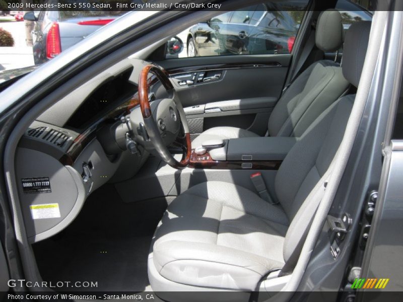 Flint Grey Metallic / Grey/Dark Grey 2009 Mercedes-Benz S 550 Sedan