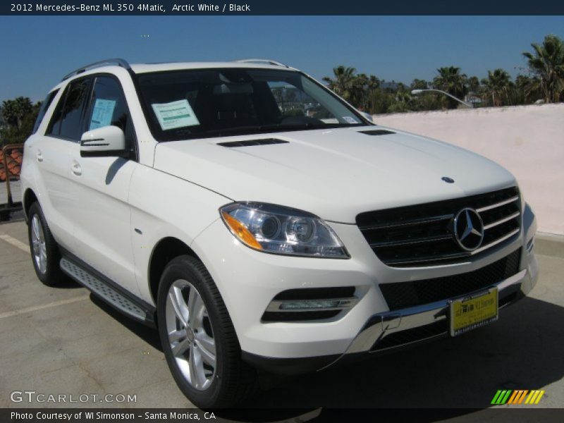 Arctic White / Black 2012 Mercedes-Benz ML 350 4Matic