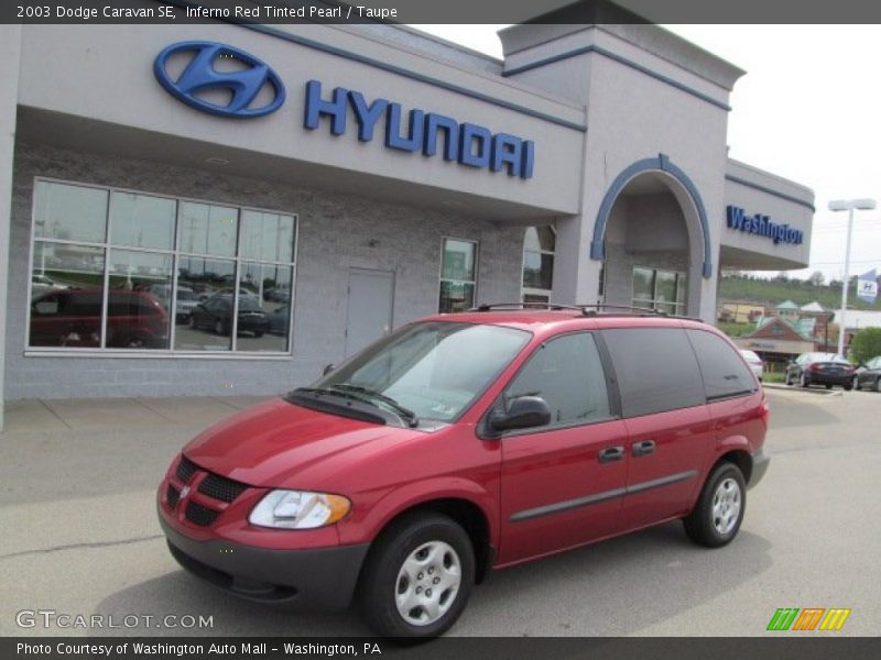 Inferno Red Tinted Pearl / Taupe 2003 Dodge Caravan SE