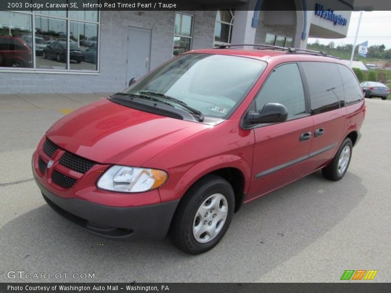 Inferno Red Tinted Pearl / Taupe 2003 Dodge Caravan SE
