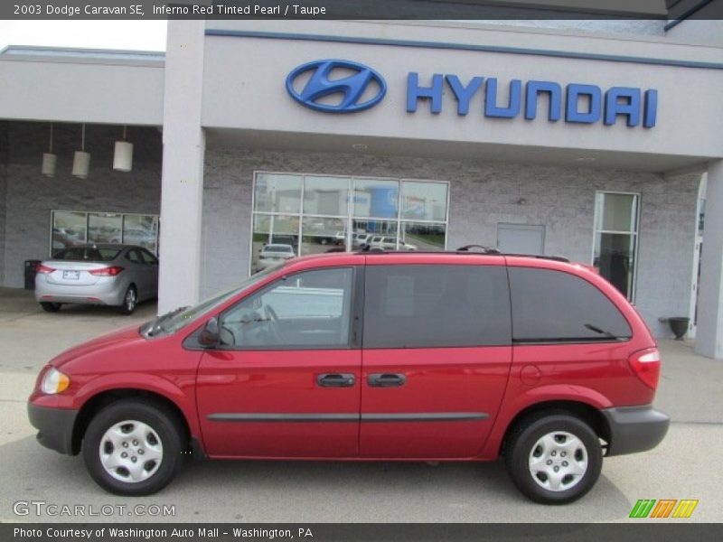 Inferno Red Tinted Pearl / Taupe 2003 Dodge Caravan SE