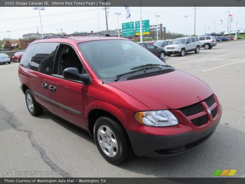 Inferno Red Tinted Pearl / Taupe 2003 Dodge Caravan SE
