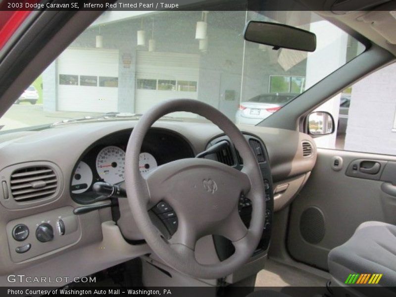Inferno Red Tinted Pearl / Taupe 2003 Dodge Caravan SE