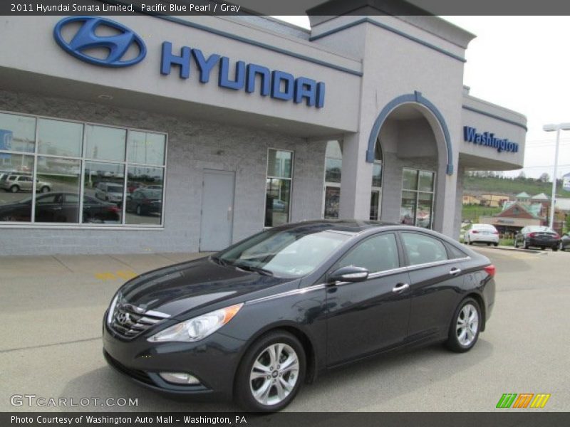 Pacific Blue Pearl / Gray 2011 Hyundai Sonata Limited