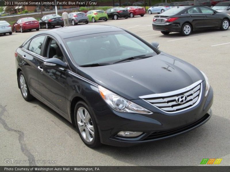 Pacific Blue Pearl / Gray 2011 Hyundai Sonata Limited