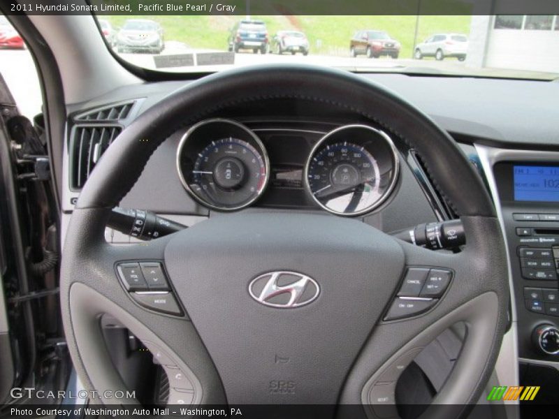 Pacific Blue Pearl / Gray 2011 Hyundai Sonata Limited