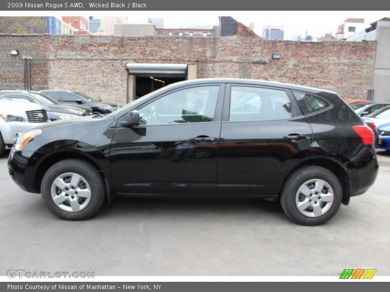 Wicked Black / Black 2009 Nissan Rogue S AWD