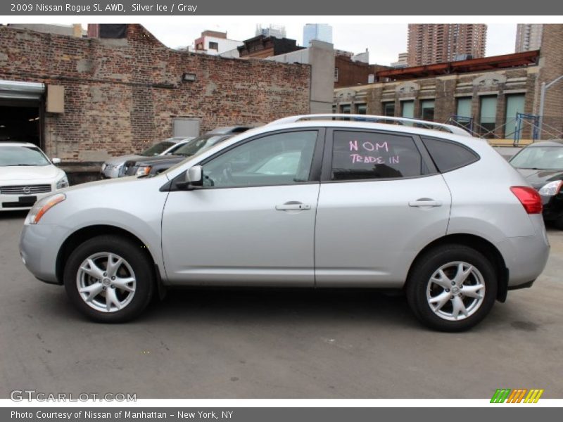 Silver Ice / Gray 2009 Nissan Rogue SL AWD