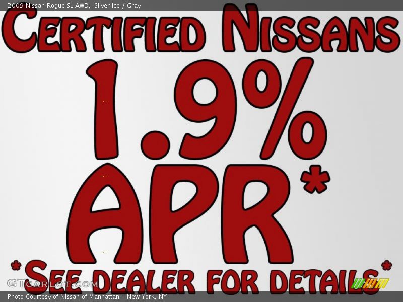 Silver Ice / Gray 2009 Nissan Rogue SL AWD