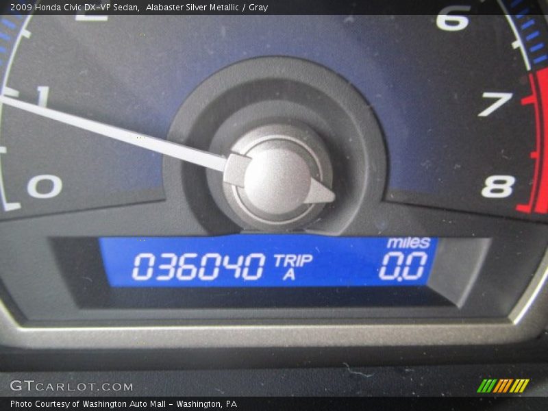 Alabaster Silver Metallic / Gray 2009 Honda Civic DX-VP Sedan