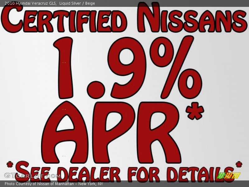 Liquid Silver / Beige 2010 Hyundai Veracruz GLS