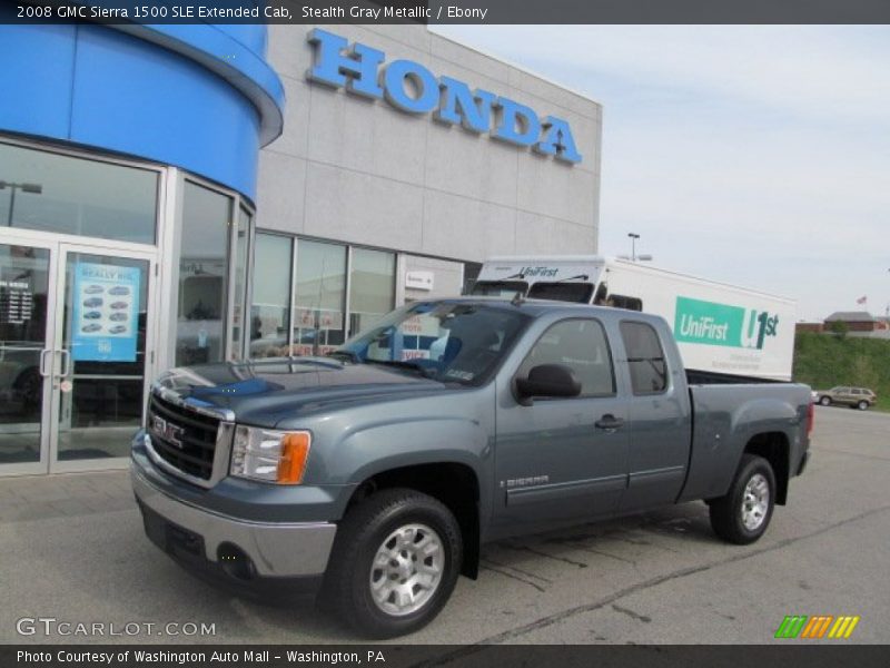 Stealth Gray Metallic / Ebony 2008 GMC Sierra 1500 SLE Extended Cab