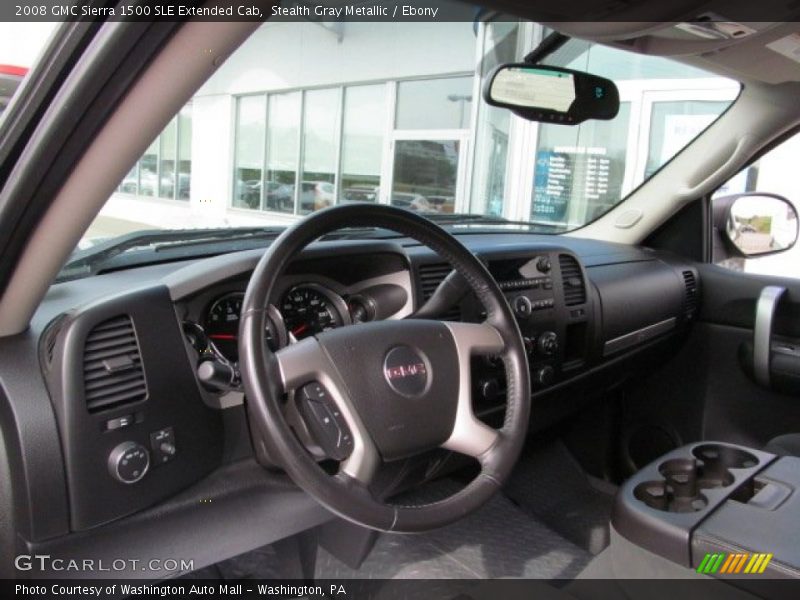 Stealth Gray Metallic / Ebony 2008 GMC Sierra 1500 SLE Extended Cab