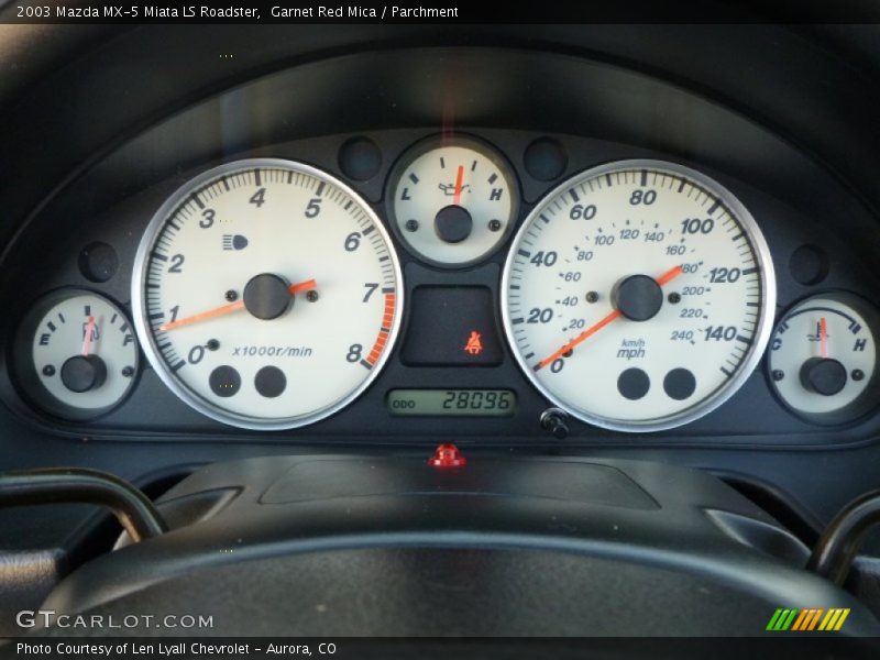 Garnet Red Mica / Parchment 2003 Mazda MX-5 Miata LS Roadster