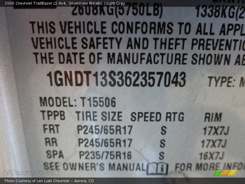 Silverstone Metallic / Light Gray 2006 Chevrolet TrailBlazer LS 4x4