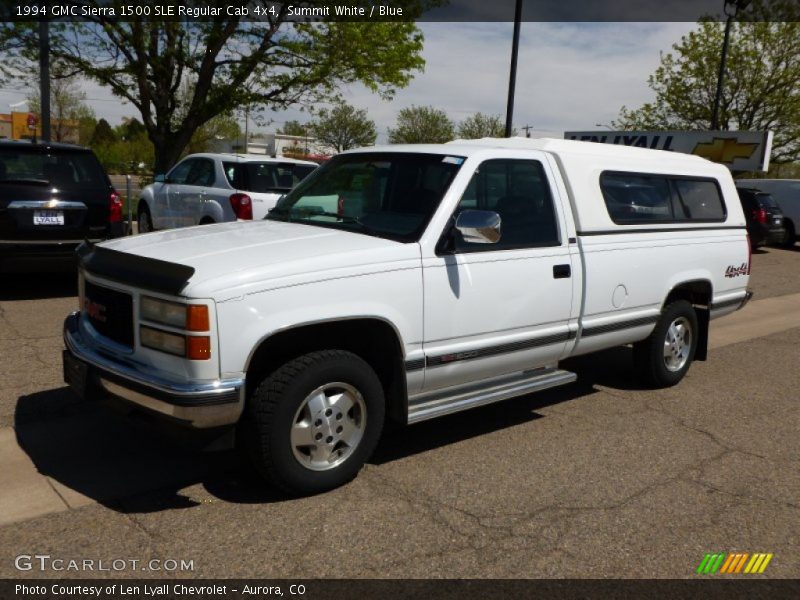 Summit White / Blue 1994 GMC Sierra 1500 SLE Regular Cab 4x4