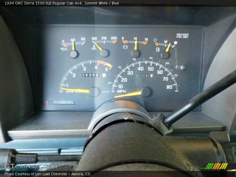  1994 Sierra 1500 SLE Regular Cab 4x4 SLE Regular Cab 4x4 Gauges