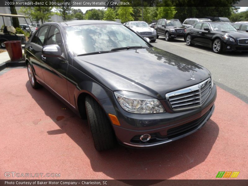 Steel Grey Metallic / Grey/Black 2009 Mercedes-Benz C 300 Luxury