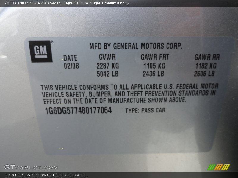 Light Platinum / Light Titanium/Ebony 2008 Cadillac CTS 4 AWD Sedan