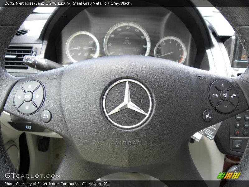 Steel Grey Metallic / Grey/Black 2009 Mercedes-Benz C 300 Luxury