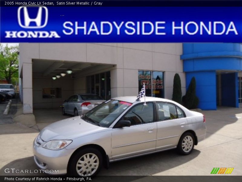Satin Silver Metallic / Gray 2005 Honda Civic LX Sedan