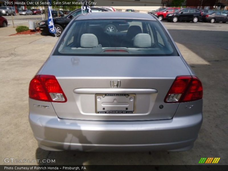 Satin Silver Metallic / Gray 2005 Honda Civic LX Sedan