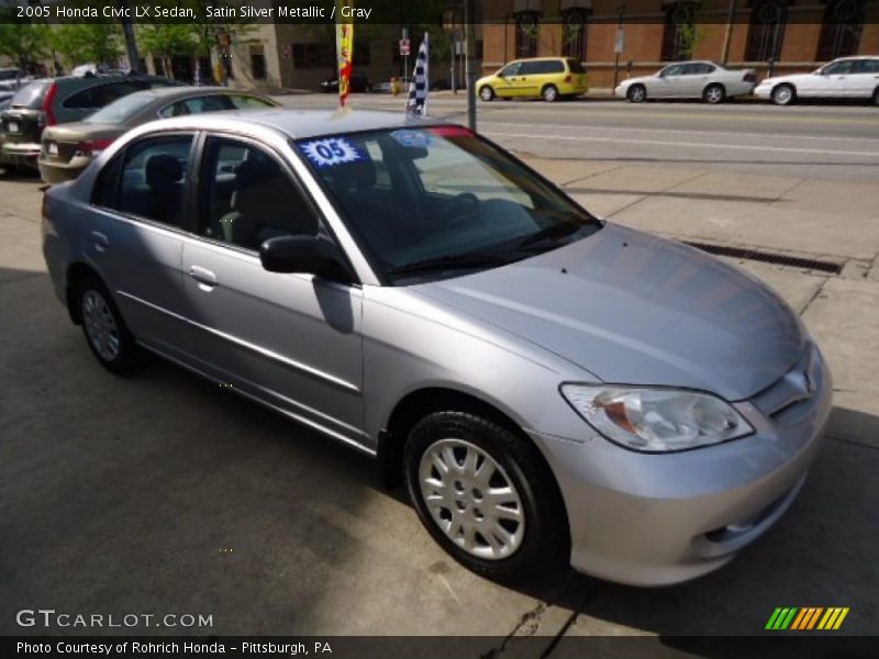 Satin Silver Metallic / Gray 2005 Honda Civic LX Sedan