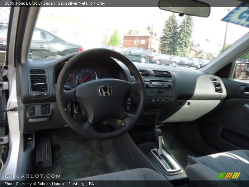 Satin Silver Metallic / Gray 2005 Honda Civic LX Sedan