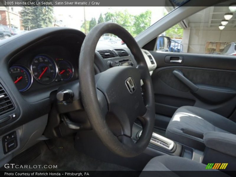 Satin Silver Metallic / Gray 2005 Honda Civic LX Sedan