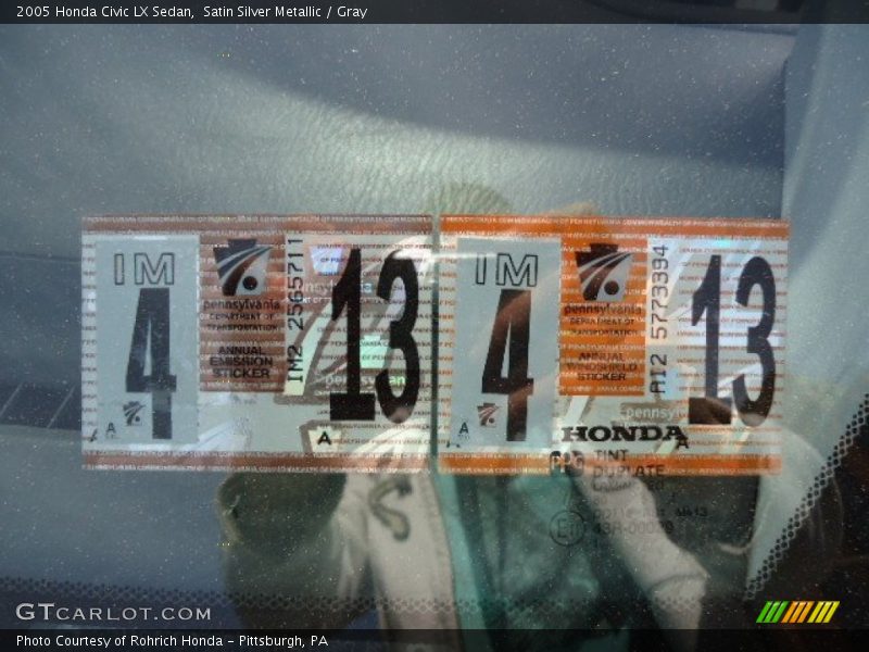 Satin Silver Metallic / Gray 2005 Honda Civic LX Sedan