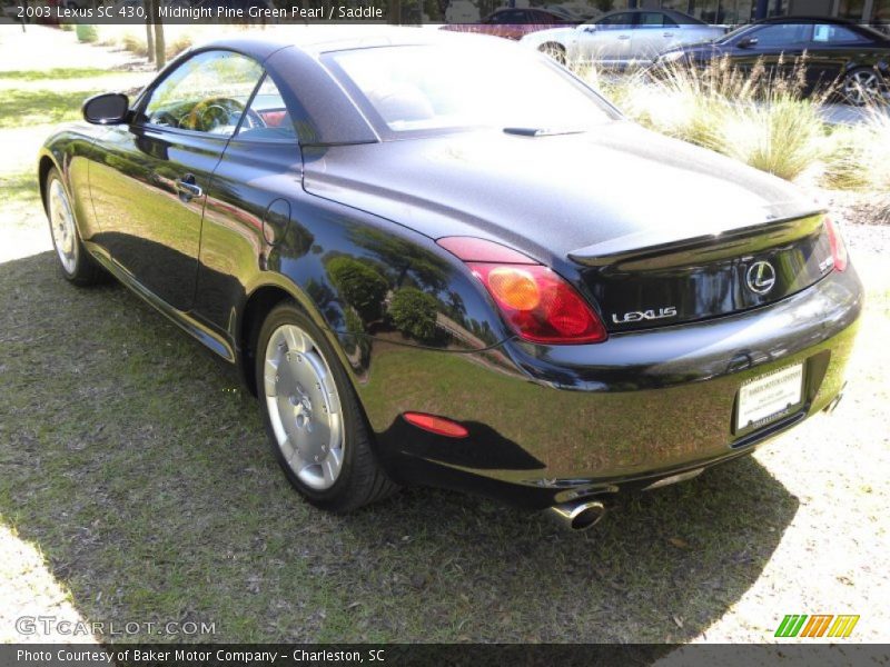 Midnight Pine Green Pearl / Saddle 2003 Lexus SC 430