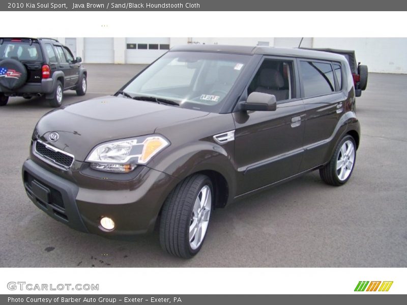 Java Brown / Sand/Black Houndstooth Cloth 2010 Kia Soul Sport