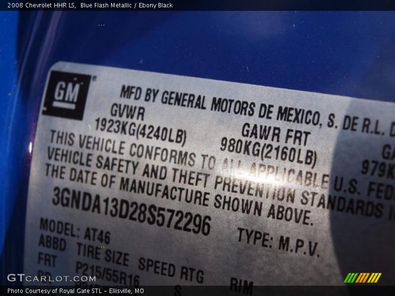 Blue Flash Metallic / Ebony Black 2008 Chevrolet HHR LS