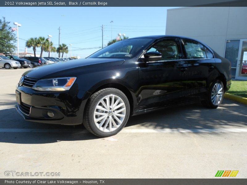 Black / Cornsilk Beige 2012 Volkswagen Jetta SEL Sedan