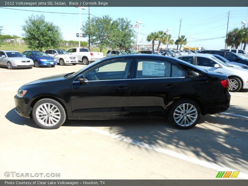 Black / Cornsilk Beige 2012 Volkswagen Jetta SEL Sedan