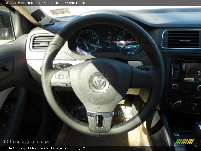 Black / Cornsilk Beige 2012 Volkswagen Jetta SEL Sedan