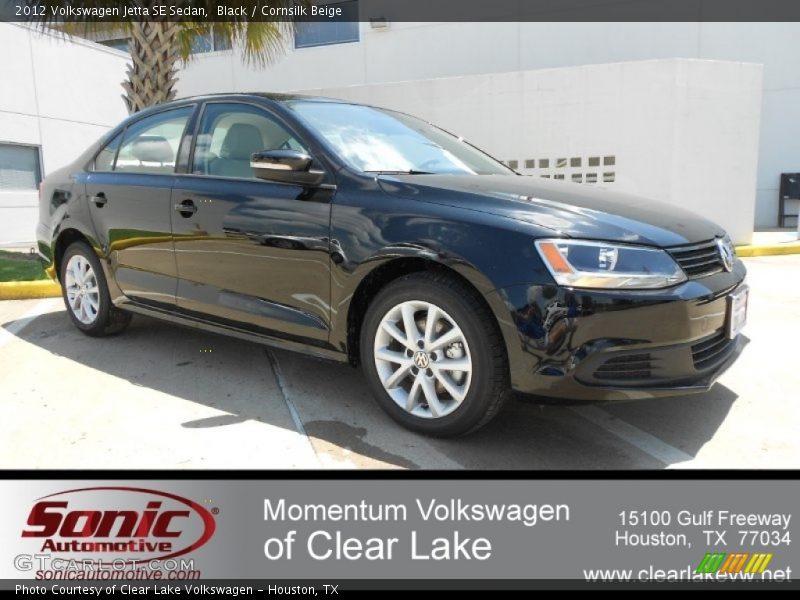 Black / Cornsilk Beige 2012 Volkswagen Jetta SE Sedan