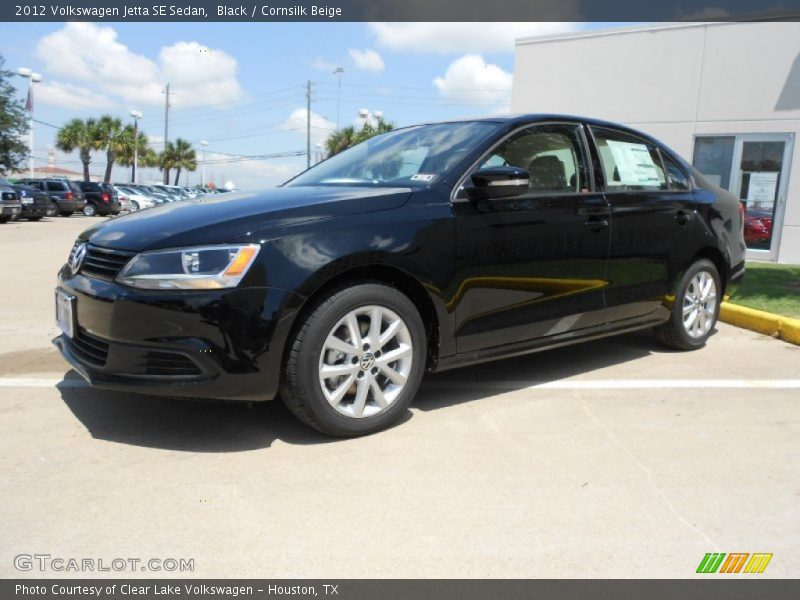 Black / Cornsilk Beige 2012 Volkswagen Jetta SE Sedan