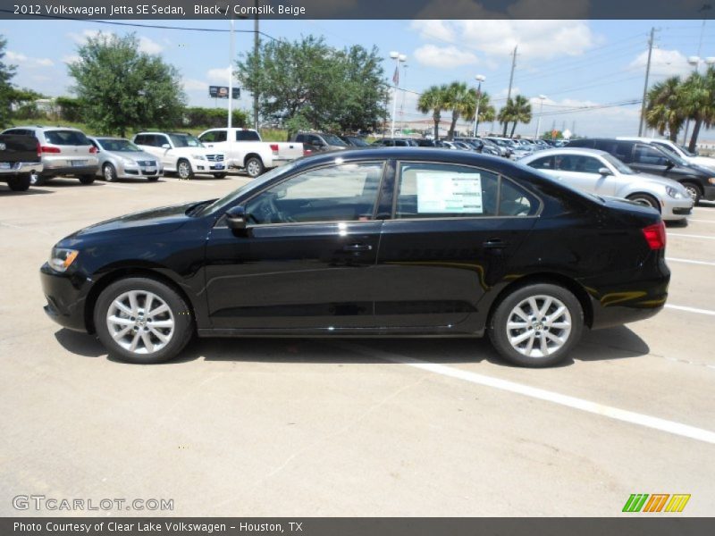 Black / Cornsilk Beige 2012 Volkswagen Jetta SE Sedan