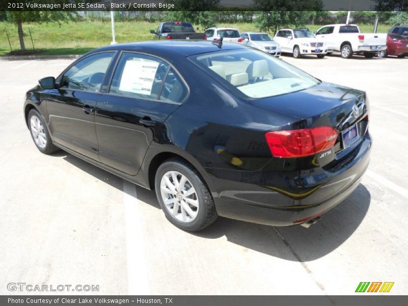 Black / Cornsilk Beige 2012 Volkswagen Jetta SE Sedan