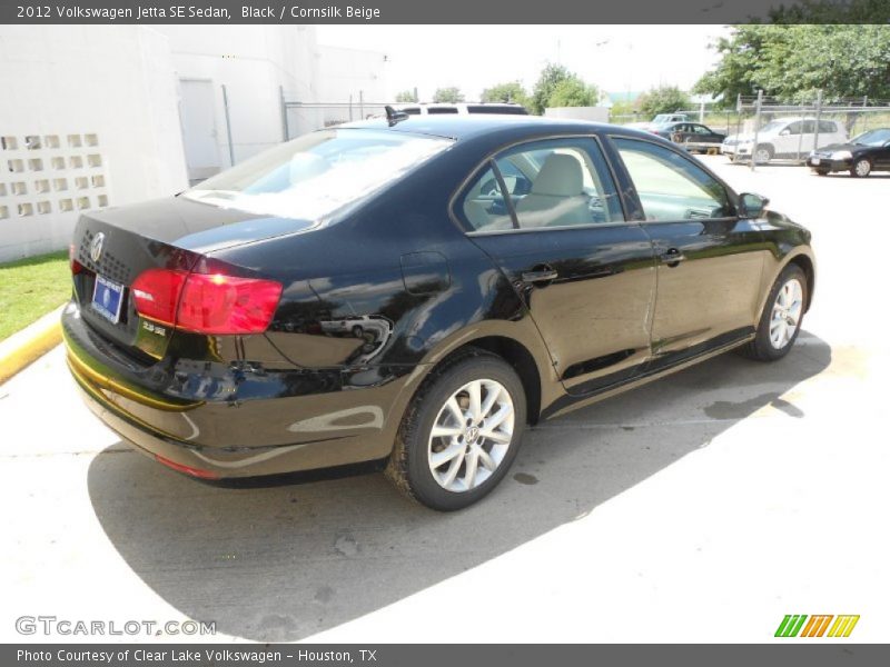 Black / Cornsilk Beige 2012 Volkswagen Jetta SE Sedan