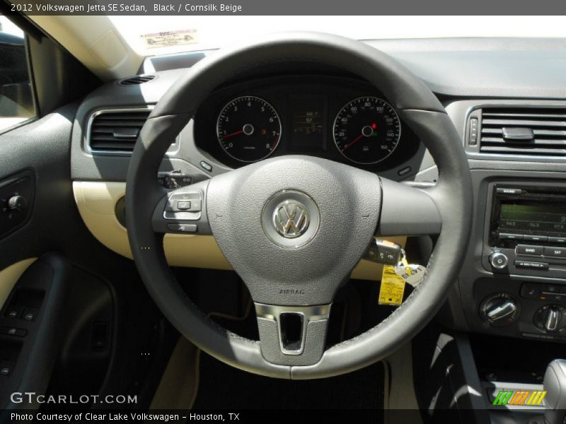 Black / Cornsilk Beige 2012 Volkswagen Jetta SE Sedan